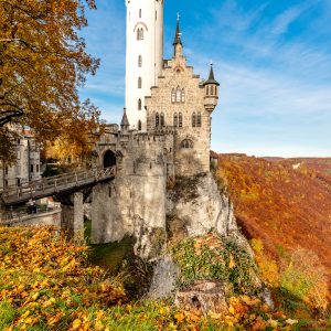 Lichtenstein Castle during autumn season in Germany